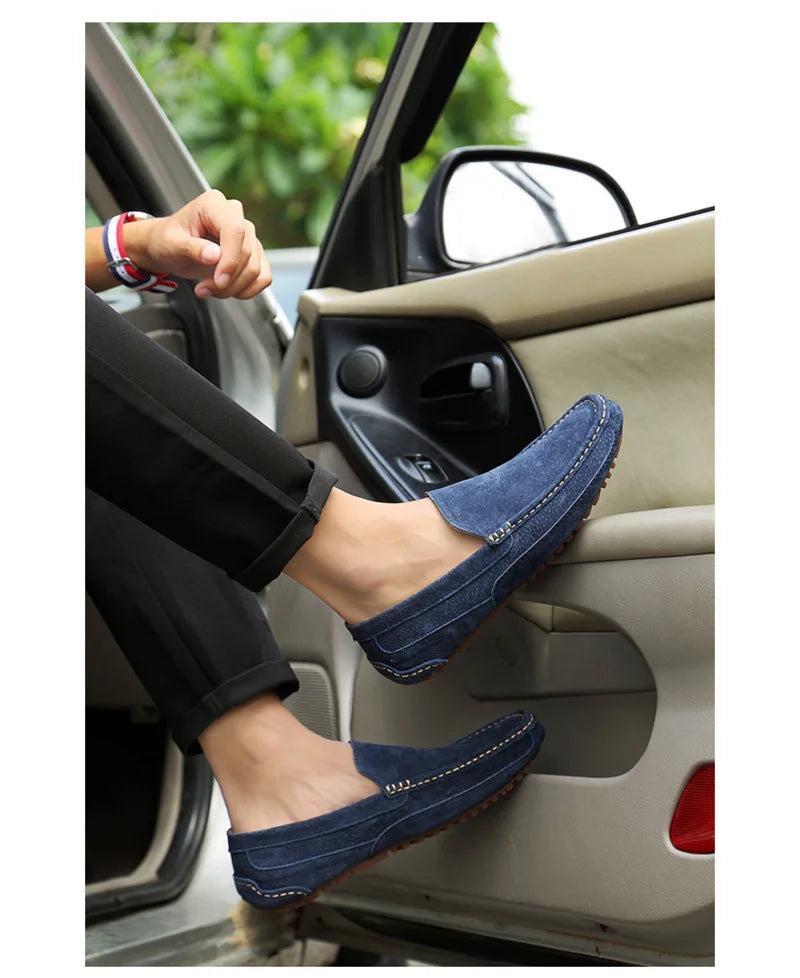 Suede Leather Man Loafers Luxury 2021 Casual Shoes For Men Boat Shoes Handmade Men Slipon Driving Shoes Male Moccasins Zapatos99