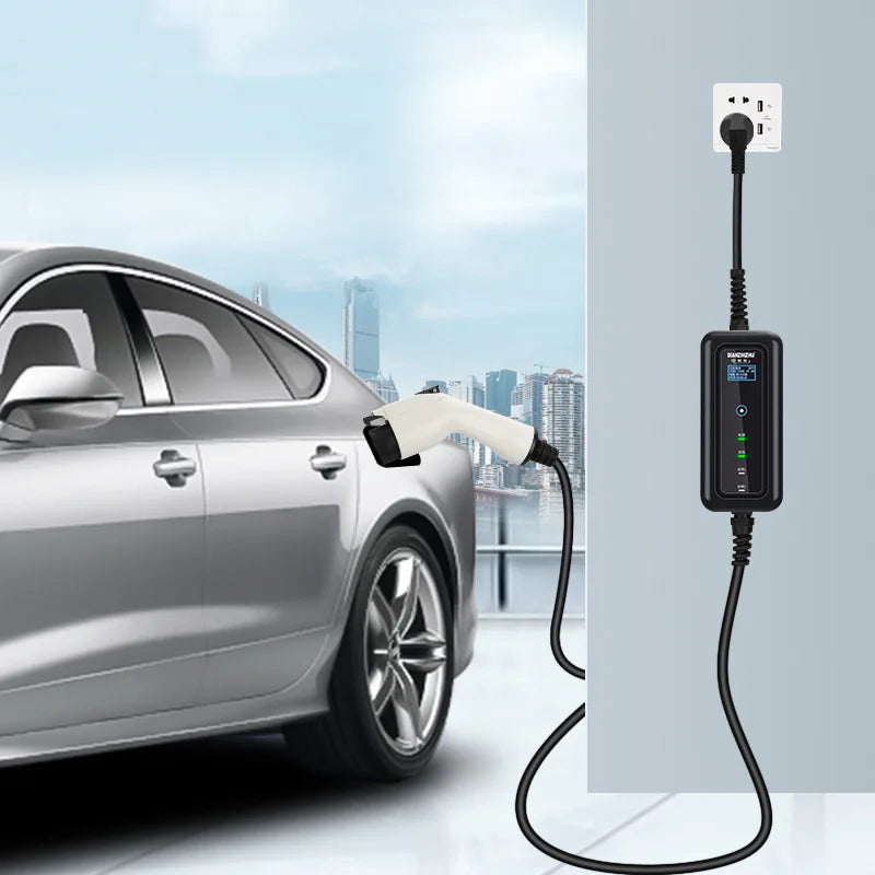 Type 1 to Type 2 Ev Charging Cable 8A/10A/13A/16A Ev Onboard 3.5kw Ev Charger Type 2 Electric Car Charging Stations