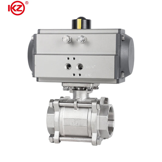 304 Stainless Steel Q611F-16P Pneumatic Three-piece Screw Ball Valve with High Temperature Internal Thread On-Off OEM Supported by PDG ibma