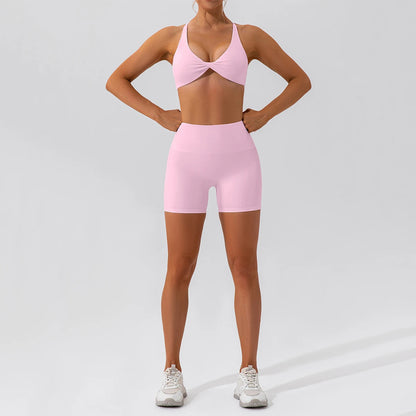 Summer 2PCS Yoga Suit Sports Set Women Quick-Dry Gym Set Women Tracksuit Running Workout Sports Shirt Yoga Clothing