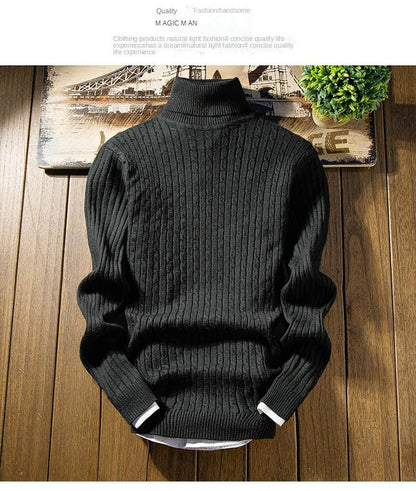 2023 Winter High Neck Thick Warm Sweater Men Turtleneck Brand Mens Sweaters Slim Fit Pullover Men Knitwear Male Double Collar3Xl