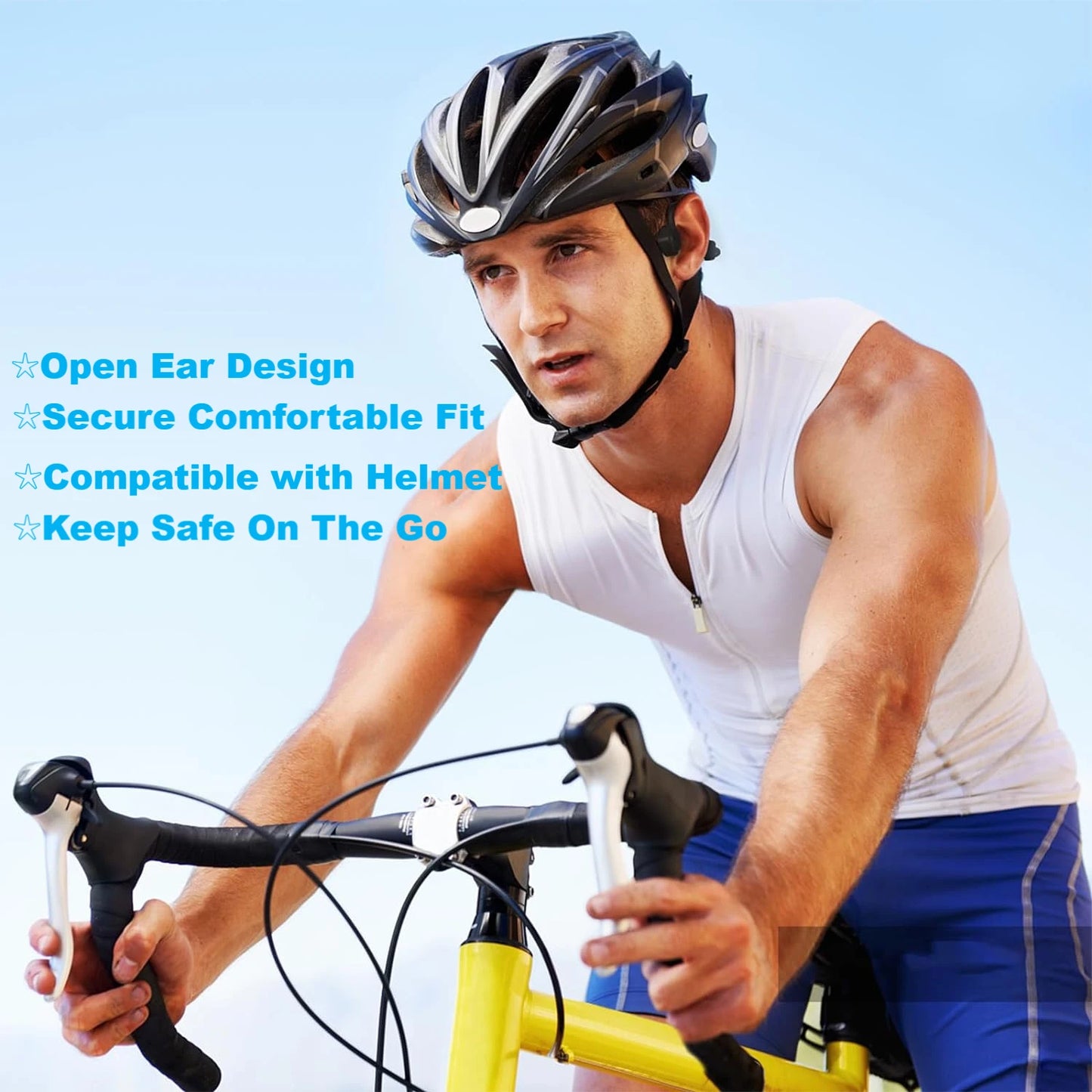 Customized Blue IPX4 V5.0 PC 8 Hour Wireless Ear Clip AI Earphones  Headphones Headset for Waterproof  Special