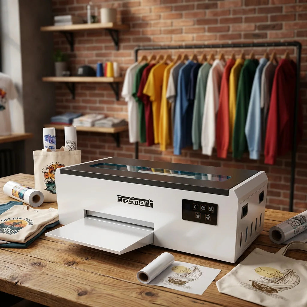 EraSmart A4 DTF Flatbed Printer Silk Screen T Shirt Printing Machine With DTF Dryer Oven