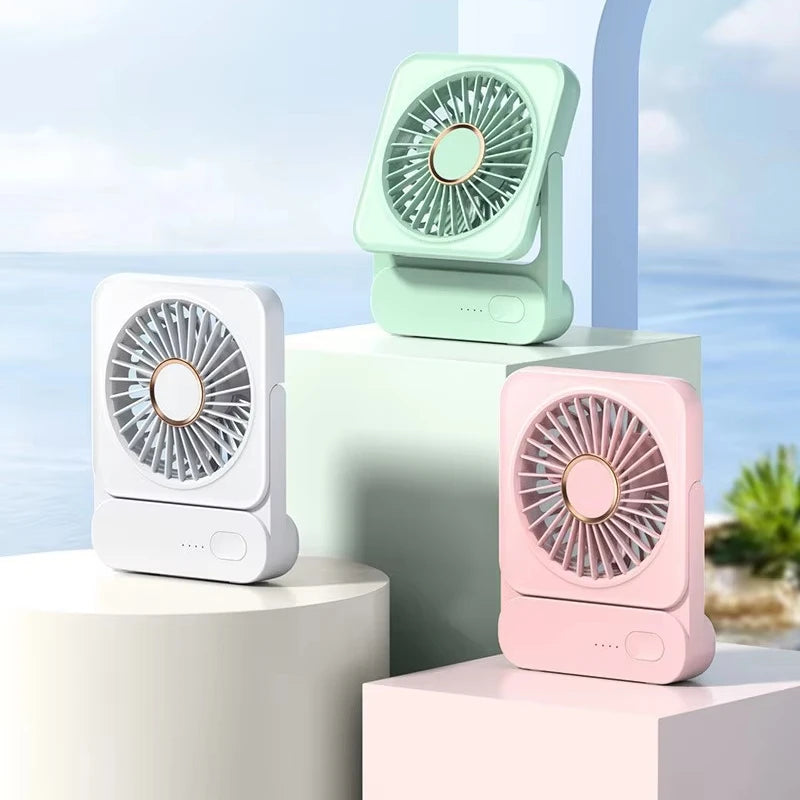 High Quality Summer 1200 Mah Battery Wall Mounted Mini Portable Fan Handheld Cooling Usb Mini Desktop Fan