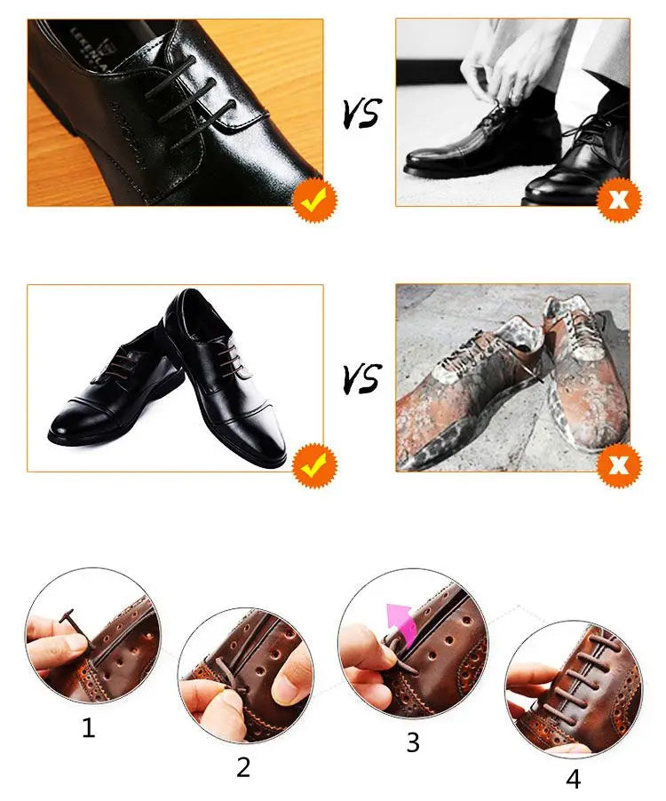 12pcs/set Leather Silicone Shoelace for Sneakers Shoes lace Lazy No Tie Shoelaces Elastic Shoe Lace Suitable for Unisex laces