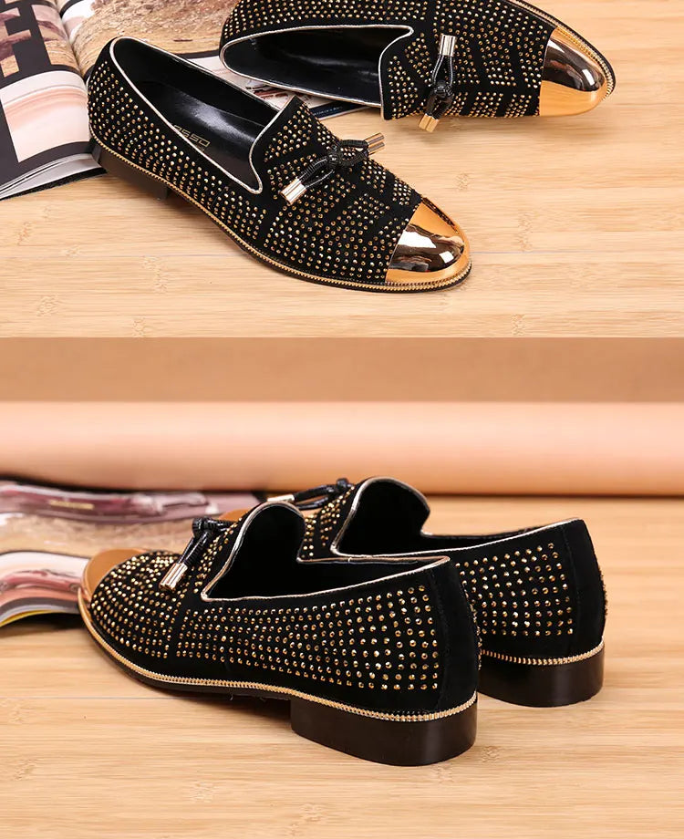Autumn Metal Soup diamond COW LEATHER Luxurious Commercial affairs Customized Personality Party Socialize Shoes