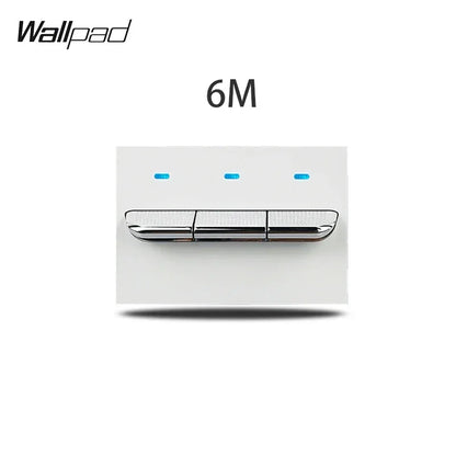 1 2 3 Gang Way Stair Cross Pass White Glass Switch DIY AU US 118*75mm 153*75mm 191*75mm Fan Dimmer Retro Switch with LED Wallpad