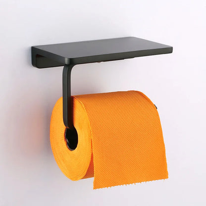 Stainless Steel Gold Bathroom & Kitchen Paper Holder with Shelf Gold Toilet Tissue Storage Rack