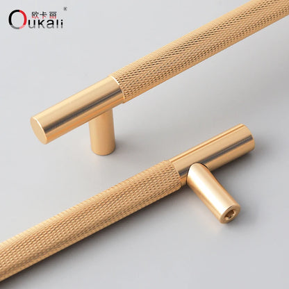 New T Bar Shape Furniture Hardware Supplies Kitchen Gold Cupboard Cabinet Drawer Door Cupboard Knurled  Handles