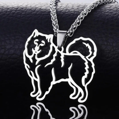 Samoyed Sammy by Bjelkier Stainless Steel Dog Pendant Necklace Fashionable Accessory Made in China