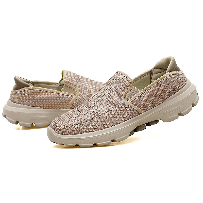 New Wholesale Unisex Wome Men Knitting Mesh Flat Eva slip on Branded comfort Elderly Shoe Running 37-45# Sports Factory Shoe Man