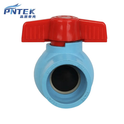 PVC Compact Ball Valve With Bule Body PP Butterfly Handle Strong Ball Valves Ro Uv