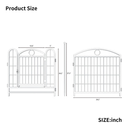 Heavy Duty Indoor/Outdoor Dog Playpen with Button Closure Solid Pattern Metal Pet Fence Exercise Pen with Doors for Puppies Dogs