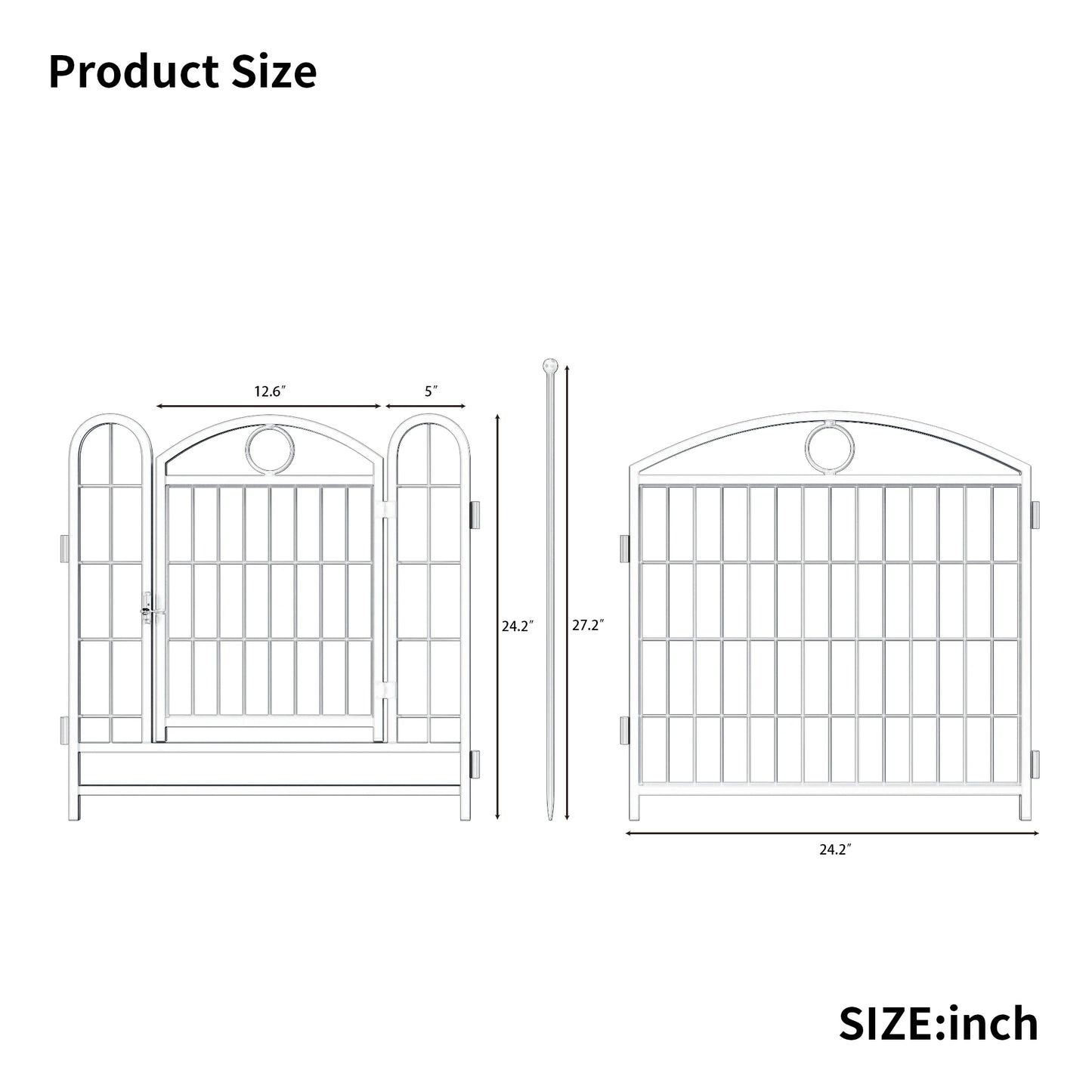 Heavy Duty Indoor/Outdoor Dog Playpen with Button Closure Solid Pattern Metal Pet Fence Exercise Pen with Doors for Puppies Dogs