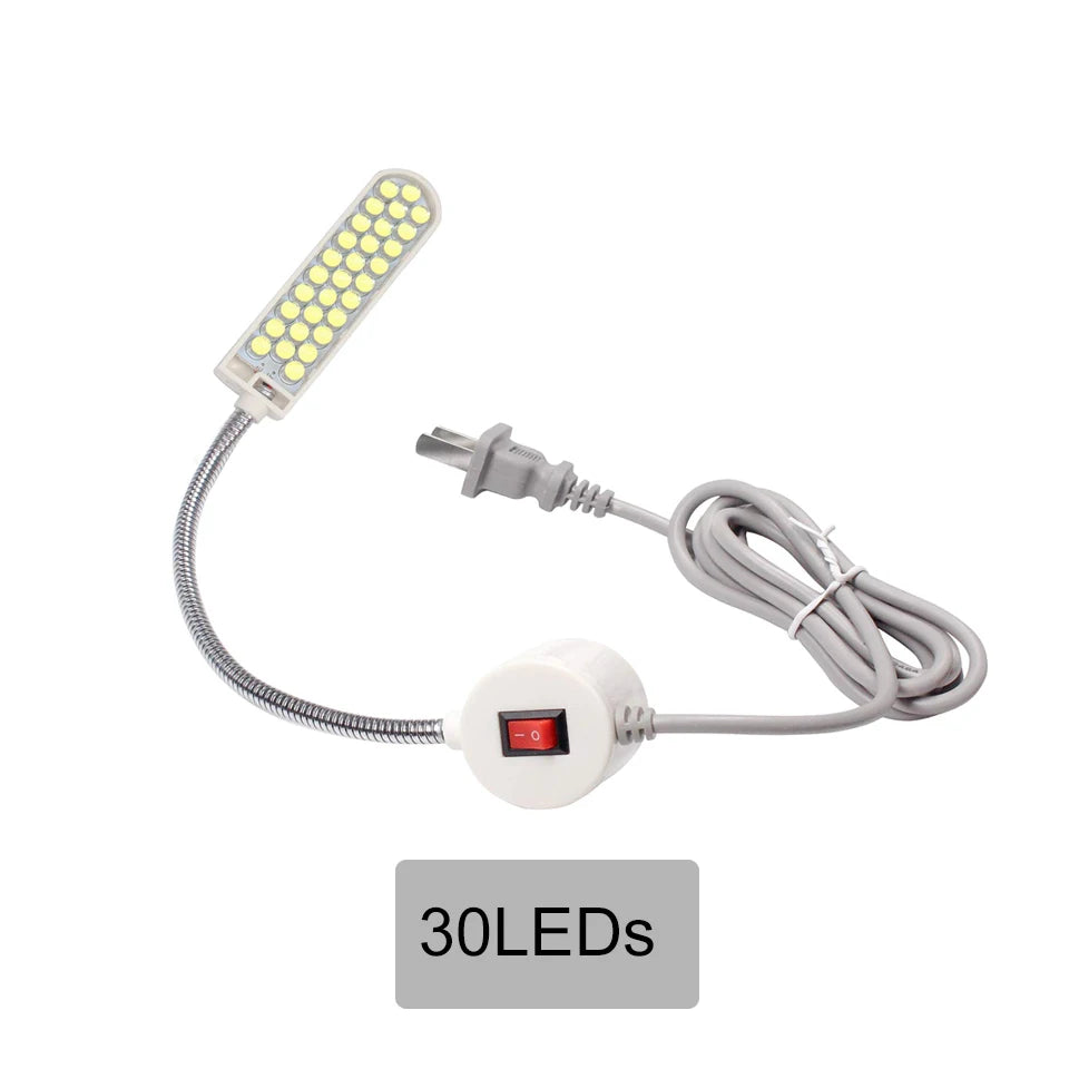 Dimmable Sewing Machine LED Lights Flexible Work Lamp Industrial Lighting Magnetic Sewing Light 20/30LEDs for Drill Press Lathe