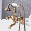 European Style Deck Mount Bathtub Faucet Antique Shower Mixer Tap with Shower Head