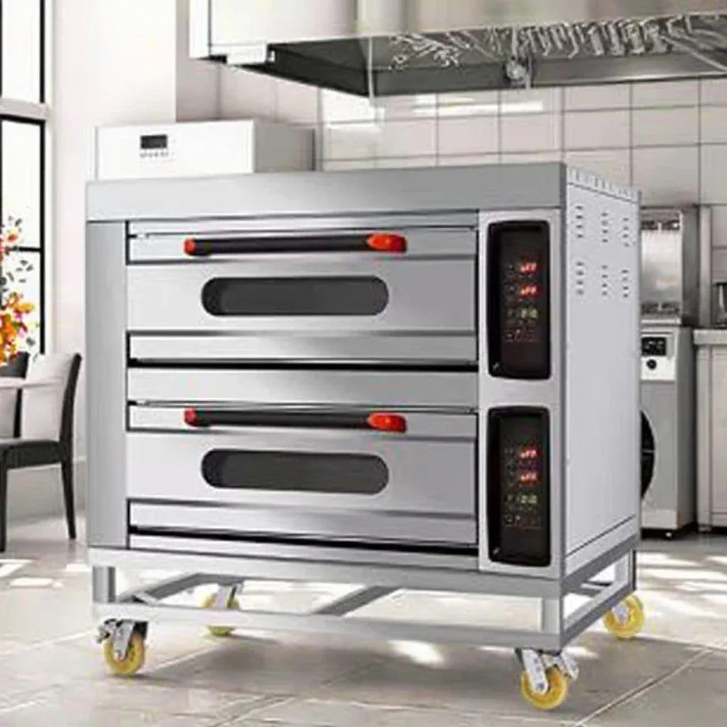 Commercial 2-Deck 4-Tray Pizza Bread Baking Oven for Bakery Restaurants Electric Bread Oven