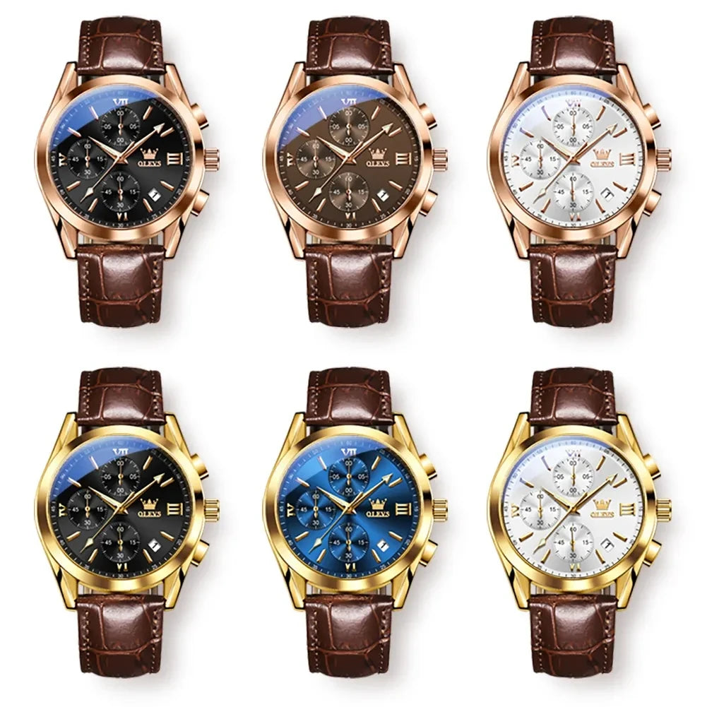 OLEVS 2872 Luxury Original Quartz Watches Chronograph Luminous Hands Waterproof Wristwatches for Men Montre Relojes Pour Homme
