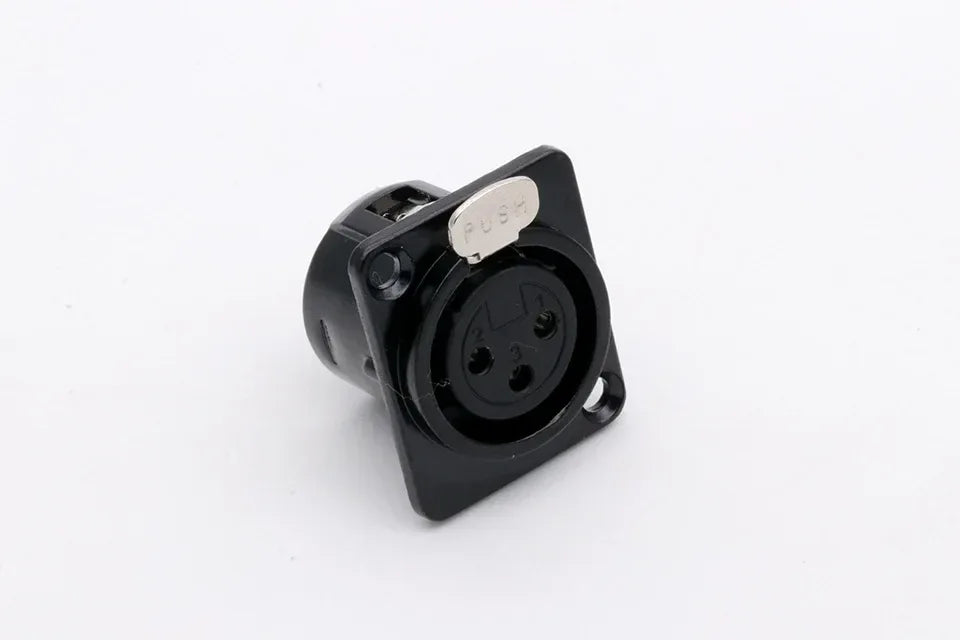 1pc 3pin XLR female socket connector, for Microphone/MIC, Panel Mount, Metal Shell +Copper Contact
