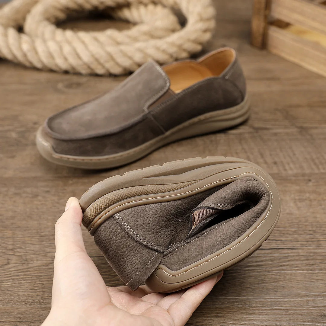 Suede Slip-On Boat Shoes Round Toe EVA Outsole Breathable Spring Men's Casual Shoes