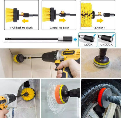US Local Stock Ships in 24H 22pcs-set All Purpose Cleaning Kit Electric Drill Brush Attachment Set Power Scrubber Cleaning Tool