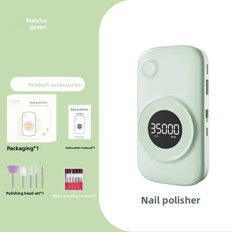 35000 Rpm 5000 MAh Battery Professional Nail Nail Removal Machine Polishing Portable Electric Nail File with Grinding Head