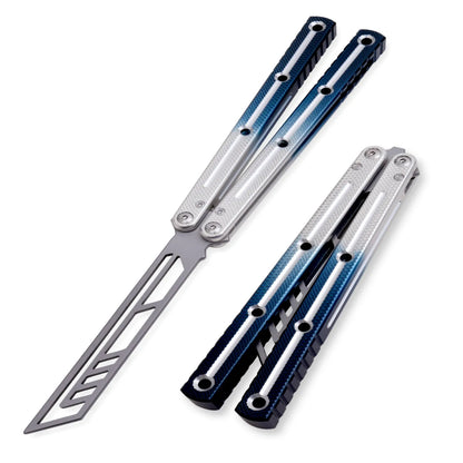 TGZUO Utility Aluminum Beginner Trainer Outdoor Portable EDC Balisong Knife Safety Blade Folding Knife