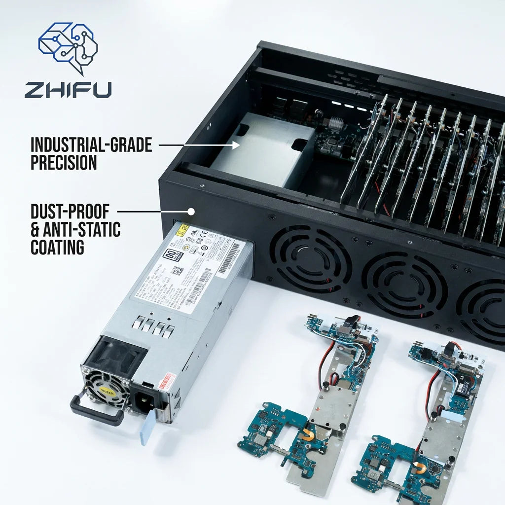 Professional P30 Phone Farm Box 4U Rackmount Server Chassis Metal ATX Power Supply 20/30 Ports USB 2.0 Hub App Testing with Fan