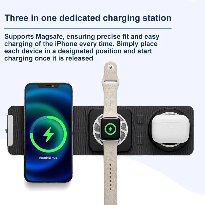 Fast Shipping 3-in-1 Wireless Charger Dock Station 15W Fast Charging Compatible for iPhone 17 for Xiaomi Android Featuring PD