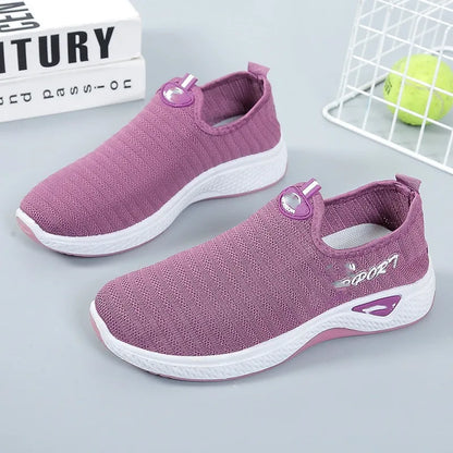Wholesale Women's Sneakers Purple Red Black New Styles Breathable Slip-On Closure Cheap Price Woman Shoes for Spring Autumn