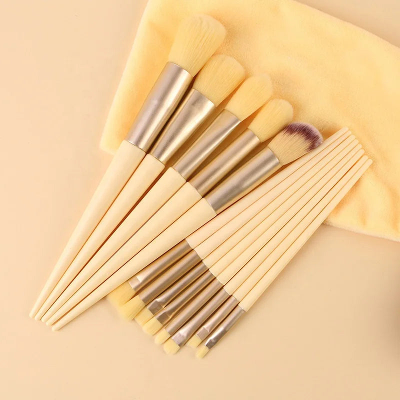 Custom Logo 13pcs Makeup Brushes Set Foundation Powder Eye Shadows Makeup Brush with Cosmetic Storage Bag