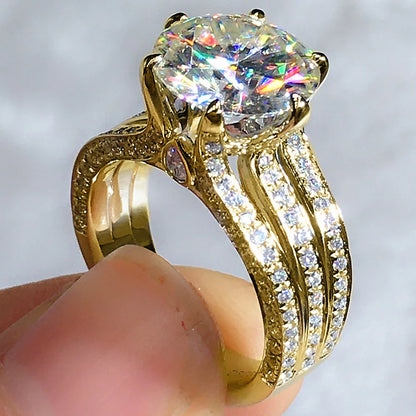 F1801 Women's White Gold Diamond Ring Oval Cut Lab Grown Diamond Engagement Ring D Color Side Stones