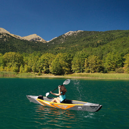 TOMAHAWK Inflatable Kayak Boat PVC Dinghy Raft with Paddle Pump Seat Pressure Gauge Drop Stitch Material for Drifting Outdoors