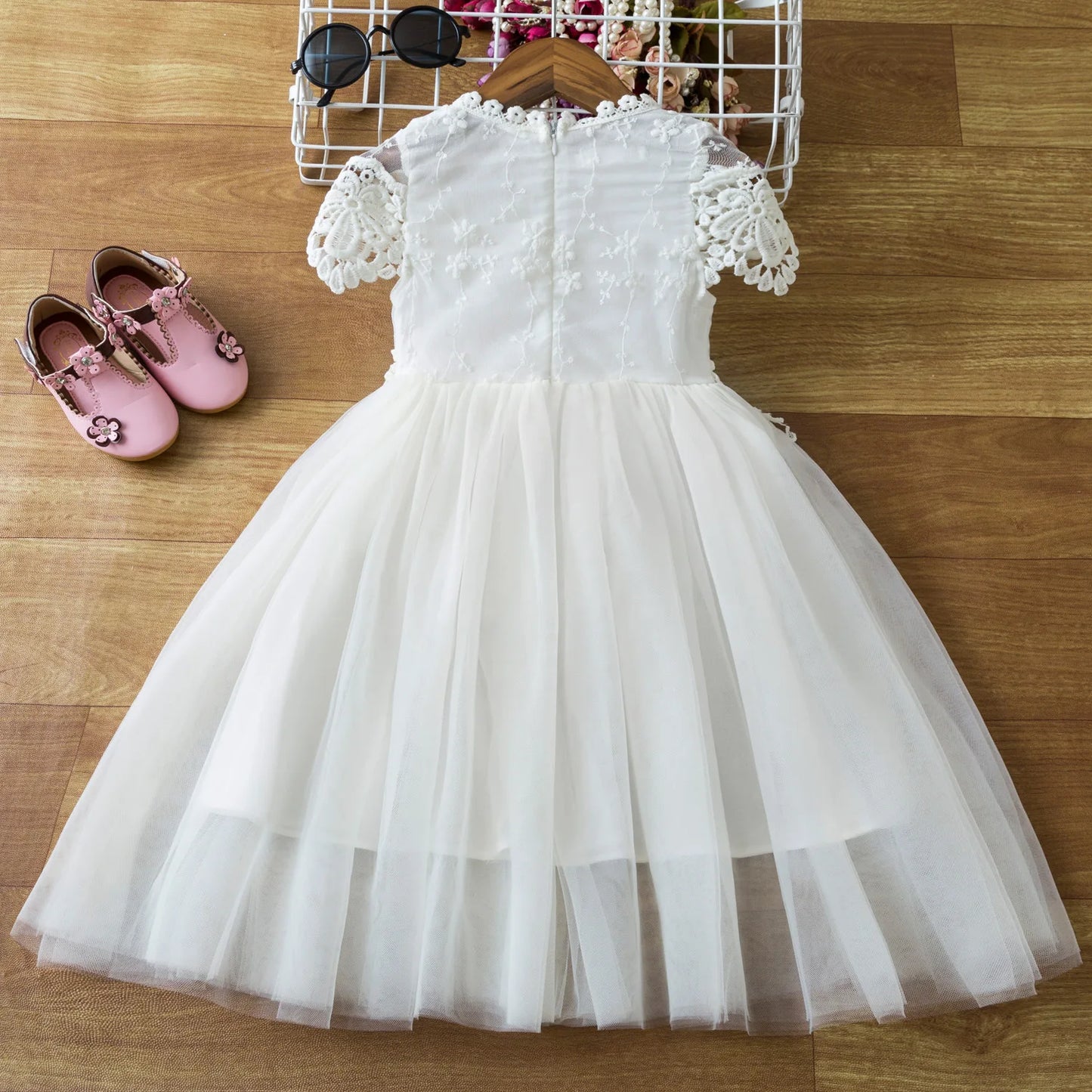 New Listing Wedding Pattern Lace Little Princess Microfiber Dress Halter ODM Wholesale Kid Clothing for Baby Girls for Children