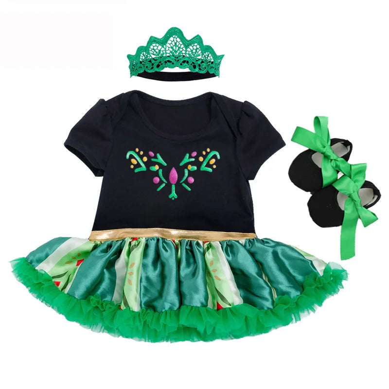 0-2Y 3pcs Girl Baby Summer Suit Novelty Costume Newborn Clothing Sets Bebe Dress Toddler Clothes Party Cosplay Gift 3 6 9 12 18M
