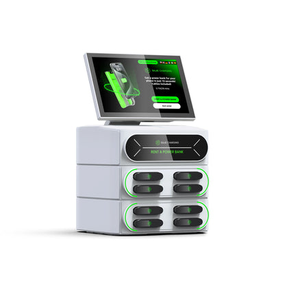Trendy 2026 Smart Charging Station 8 Secure Ports with Responsive Touch Screen for Shared Rental Power Bank Service Malls Cafes