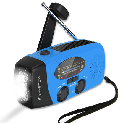 2000mAh / 5000mAh Portable Survival Crank Radio with 4 Modes Flashlight and Earphone Jack NOAA/FM/AM Solar Radios SOS Features