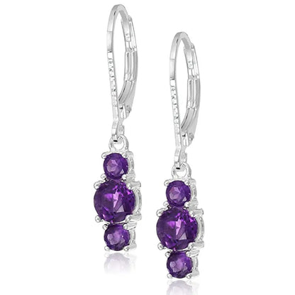 Silver Plated Topaz Drop Earrings For Women Classic Party Jewelry Claw Setting Fashion Earrings Zinc Alloy Material
