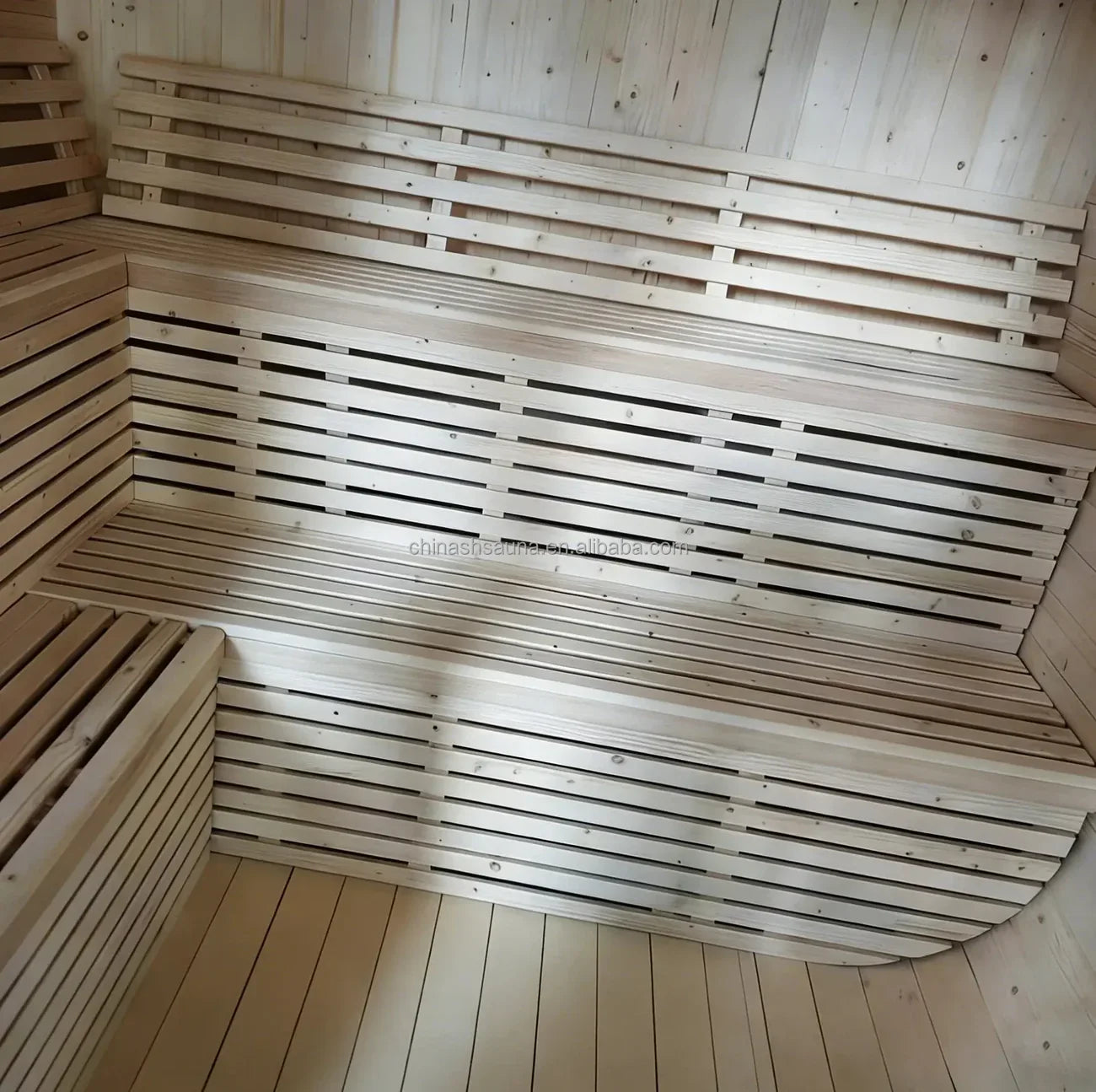 Modern White Pine Sauna Room - Solid Wood & Tempered Glass, Ready for Your Backyard