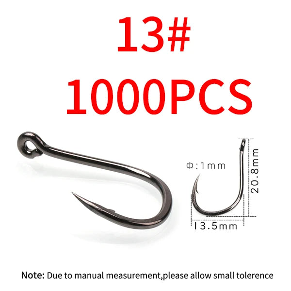 11#-15# Sea Fishing Single Hooks Pipe Hook Handle Short Shank Offset Tip Forged Carbon Steel Black Nickel Barbed Single Hook