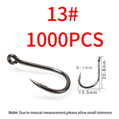 11#-15# Sea Fishing Single Hooks Pipe Hook Handle Short Shank Offset Tip Forged Carbon Steel Black Nickel Barbed Single Hook
