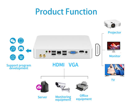 Mini PC HTPC Core i5 3317U 4200U Windows 10 Cooler Fan 8G RAM DDR3L Gaming Mini Computer HDMI Wifi Office Home Desktop minipc