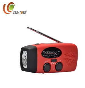 GreatOne Solar Crank NOAA Radio with Built-In Speaker Screen Mobile Charger 2000mAh