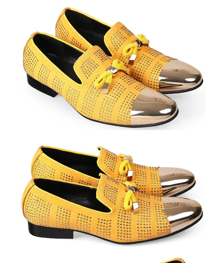 Autumn Metal Soup diamond COW LEATHER Luxurious Commercial affairs Customized Personality Party Socialize Shoes