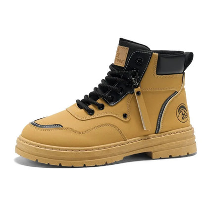 Spring and Autumn Lace up Canvas Men's Boots High Top Casual Walking Shoes Casual Thick Sole Men's Boots