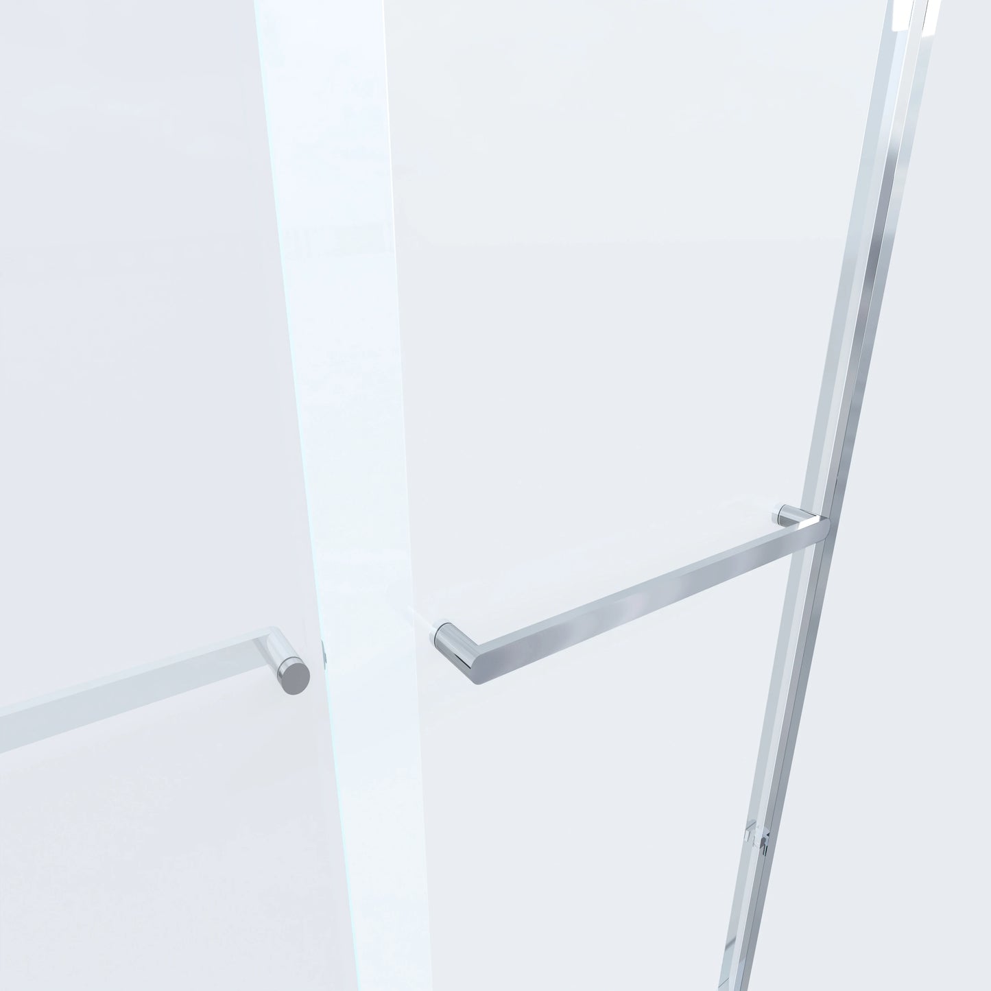Tempered Glass Shower Door, Double Handle Design, Leak-Proof & Easy to Clean