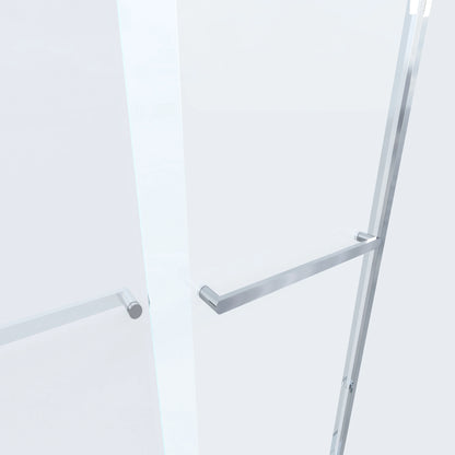 Tempered Glass Shower Door, Double Handle Design, Leak-Proof & Easy to Clean