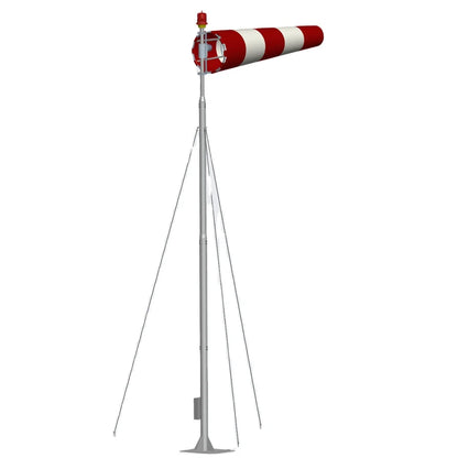 Wind Directional Indicator for a Helipad or Airport Heliport Wind Cone with Obstruction Light