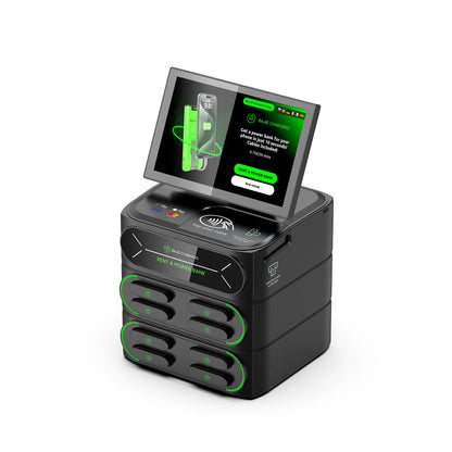 Passive Income Business Idea 8-Slot with 10.1 Touch Screen Built-in POS and Card Reader Mobile Charging Station Fast Power Bank
