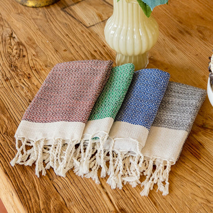 Wholesale Turkish Jacquard Cotton Rectangle Kitchen Towel Quick-Dry Embroidered Tassel Design Floral Pattern Home Bath Use
